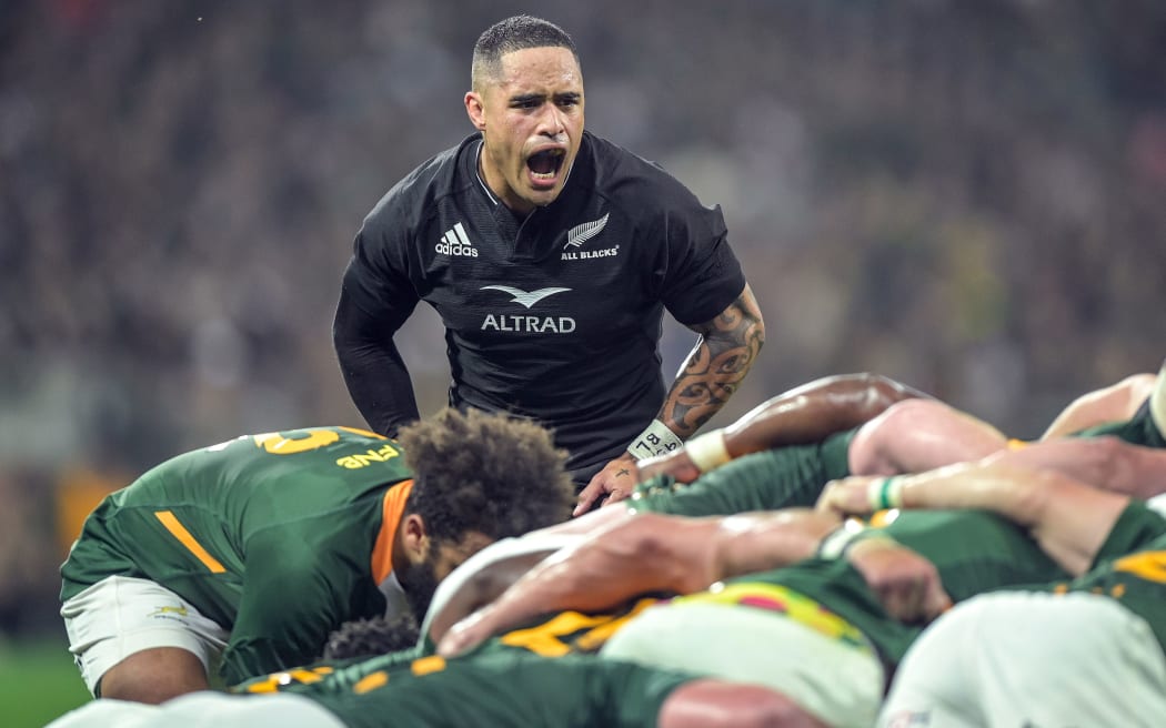 Aaron Smith of New Zealand during the New Zealand All Blacks vs South Africa Springboks rugby union match at Mombella Stadium in South Africa on Saturday 6 August 2022.  Photosport.