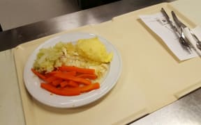 A meal served up by Compass at Dunedin Hospital on 28 April 2016.