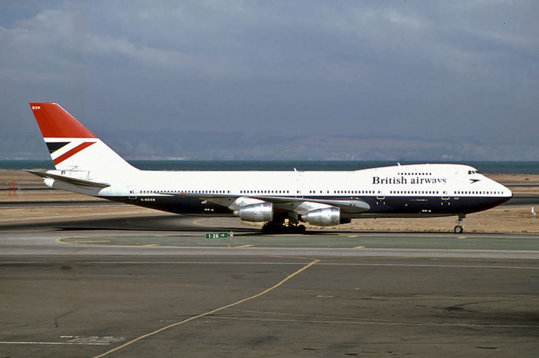 G-BDXH, the aircraft involved in the ash cloud incident in 1982, photographed at San Francisco Airport in 1980.
