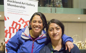 Janet Lilo (L) and Ane Tonga (R) at the Auckland Gallery "She Claims: Art Matters #4" panel talk.