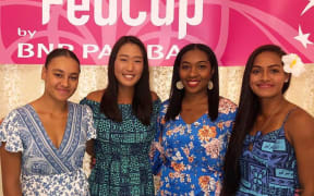 The Pacific Oceania team at the Fed Cup dinner in Astana, Kazakhstan.