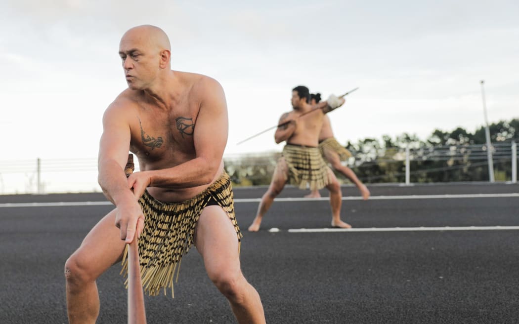 A pōwhiri on the Transmission Gully motorway official opening day, 30 March 2022.
