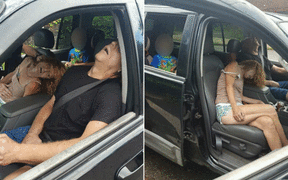 Photos taken by Ohio police of drug addicted parents.