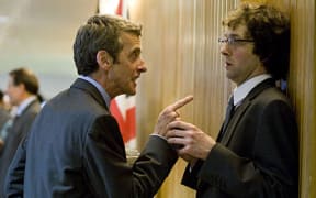 Malcolm Tucker cornering a colleague, in the TV show, The Thick of It