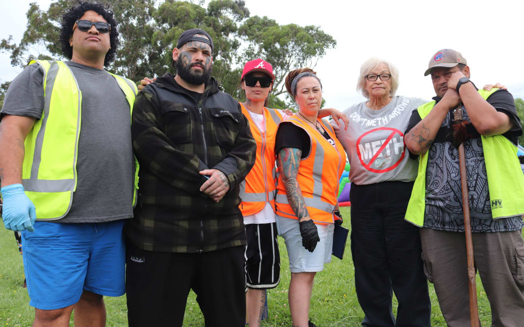 Event organisers, from left, Mark Gray, Coey East, Hope Jones, Tracey Crosbie, Auntie Mez and Mike Timu.