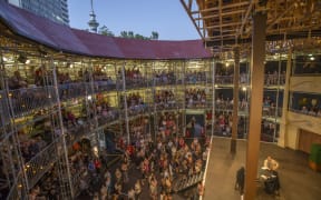 Inside the Pop-up Globe in Auckland