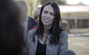 Jacinda Ardern at the pre-Budget housing announcement.