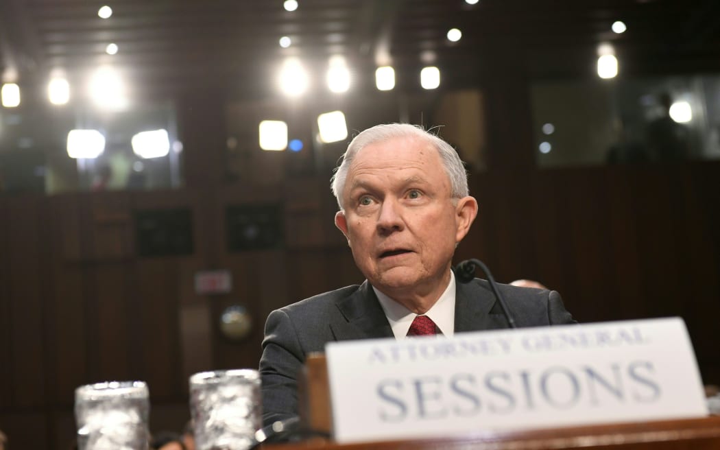 US Attorney General Jeff Sessions is now appearing before a Senate intelligence panel.