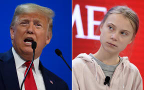 US President Donald Trump and Swedish climate activist Greta Thunberg at the 2020 World Economic Forum.