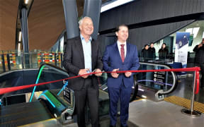 Auckland Mayor Phil Goff and Transport Minister Michael Wood open the Puhinui Interchange
