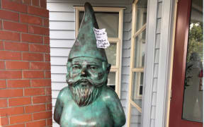 The gnome was discovered this morning at the Salvation Army Glen Eden.