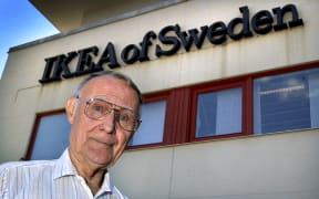 IKEA founder Ingvar Kamprad pictured at the company's head office in Almhult in 2002.