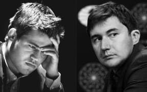 Magnus Carlsen of Norway and Russia's Sergey Karjakin