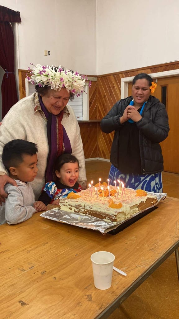 Cherished Cook Islands elder, Ake Mitchell, chose to celebrate her birthday sharing her language and culture with her family. August 2022.