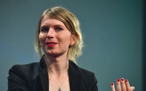 Chelsea Manning speaks at a digital media convention in Berlin, on May 2, 2018.