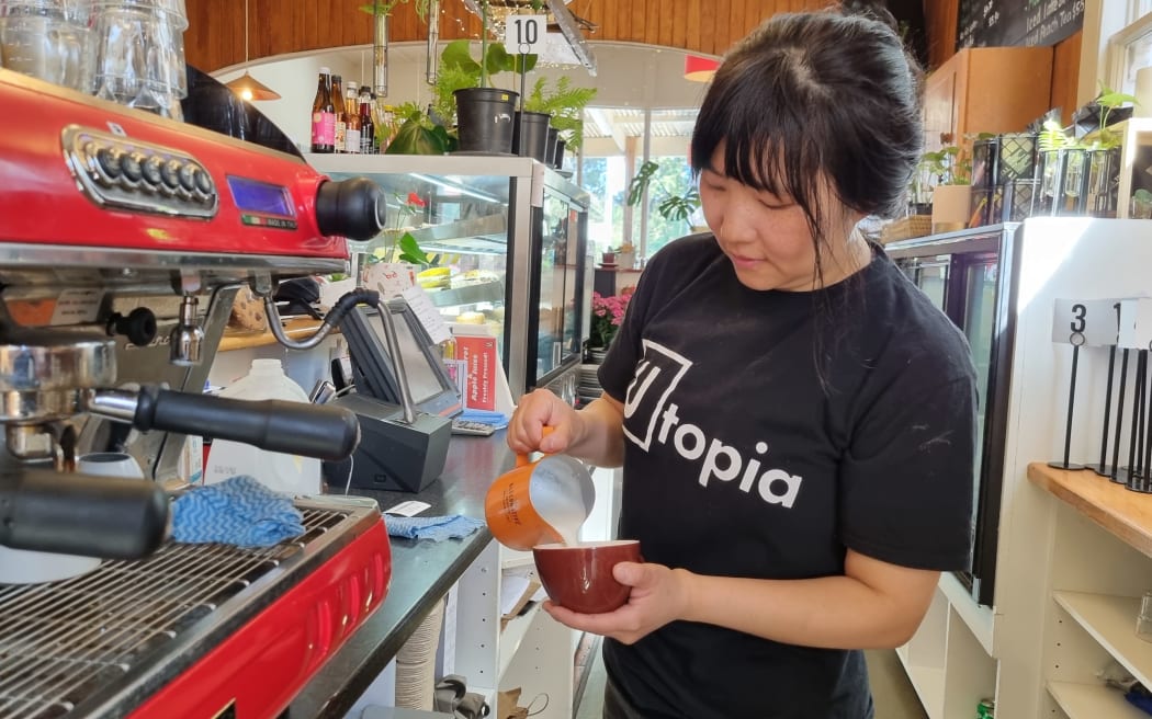 Ohakune's Utopia Cafe's Helen Xing says business is down despite the good snow.