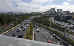 Heavy traffic flows northbound from Auckland city after a crash over the Harbour Bridge caused lane closures.