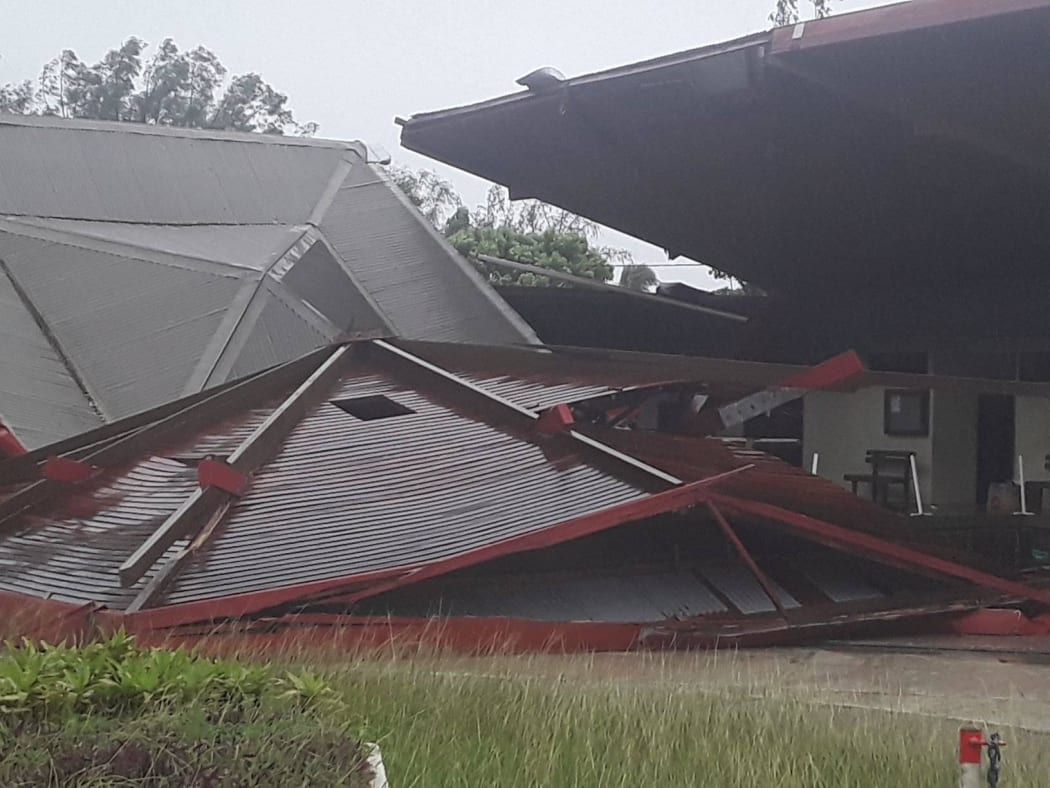 Roof of Luganville town hall blown off
