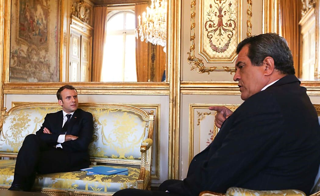 President Macron of France hosts French Polynesia's Edouard Fritch
