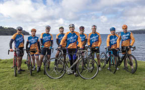 John Winkie (centre) with the Warkworth riders.