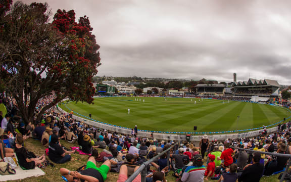 A good crowd at the Basin Reserve