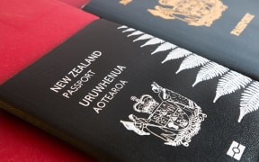 A New Zealand passport with silver fern on a red background (file photo)