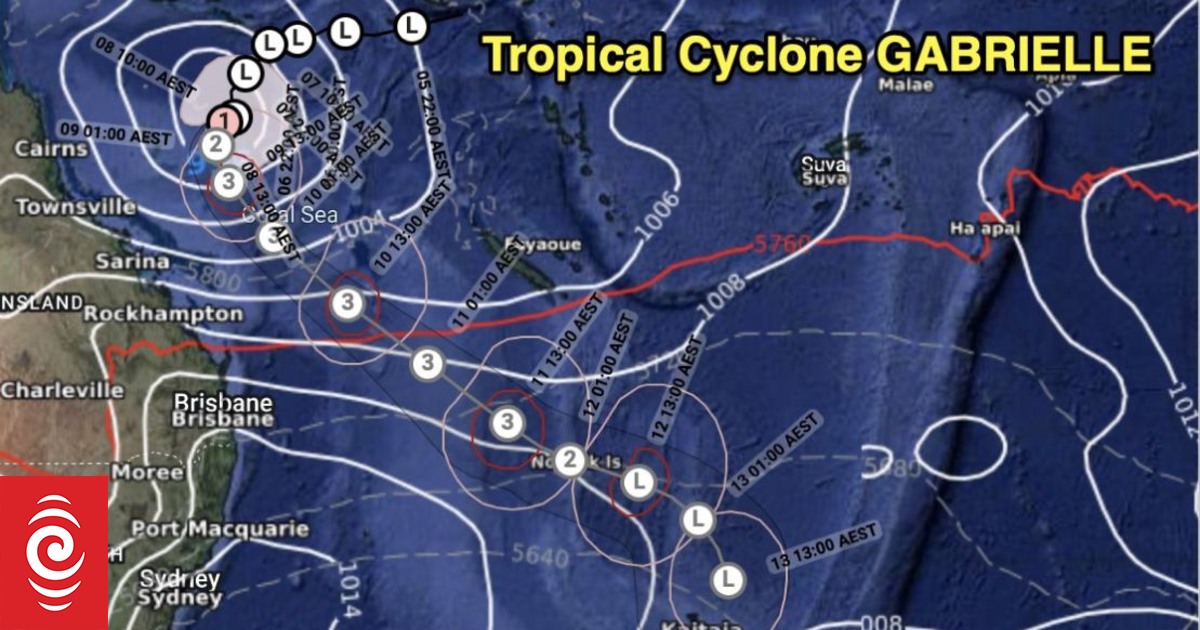 Incertitude sur la trajectoire des nuages ​​du nouveau cyclone tropical Gabrielle