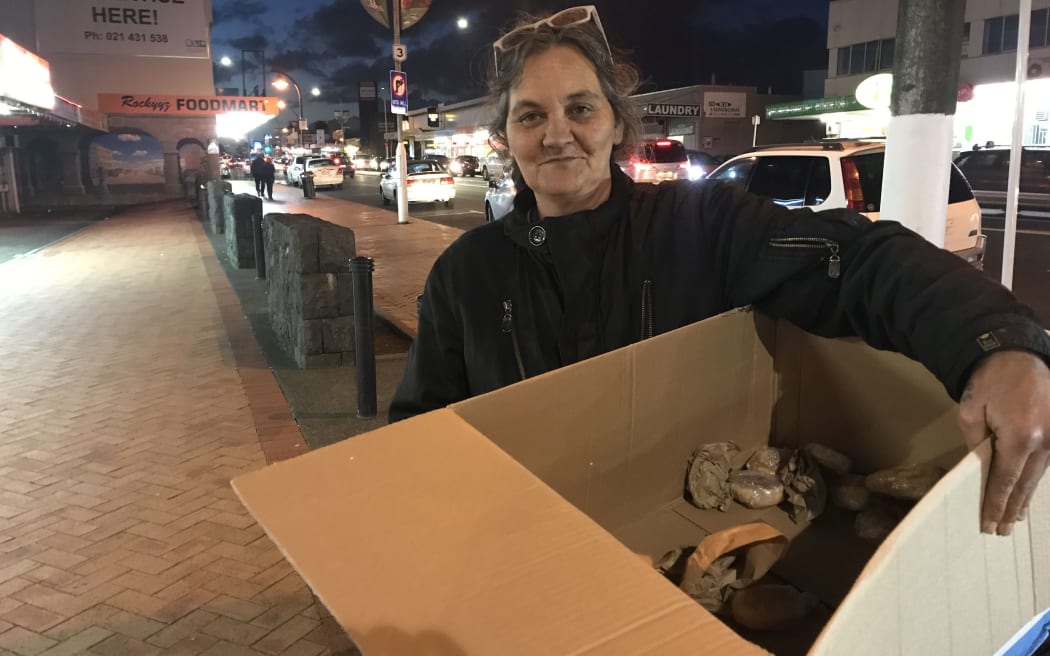 Debbie Munroe with some of her food parcels for the rough sleepers of Manurewa.
