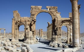 File picture, June 19, 2010 shows the Arch of Triumph among the Roman ruins of Palmyra, 220 kms northeast of the Syrian capital Damascus AFP PHOTO / FILES