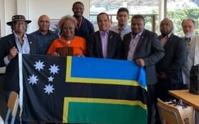 Ralph Regenavu and delegation meet with Emelda Davis and Australian South Sea Islanders.