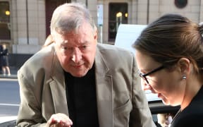 Cardinal George Pell arrives at court in Melbourne on February 27, 2019. - Cardinal George Pell arrived in court, possibly for the last time as a free man, in a last-ditch push to apply for bail after his histo