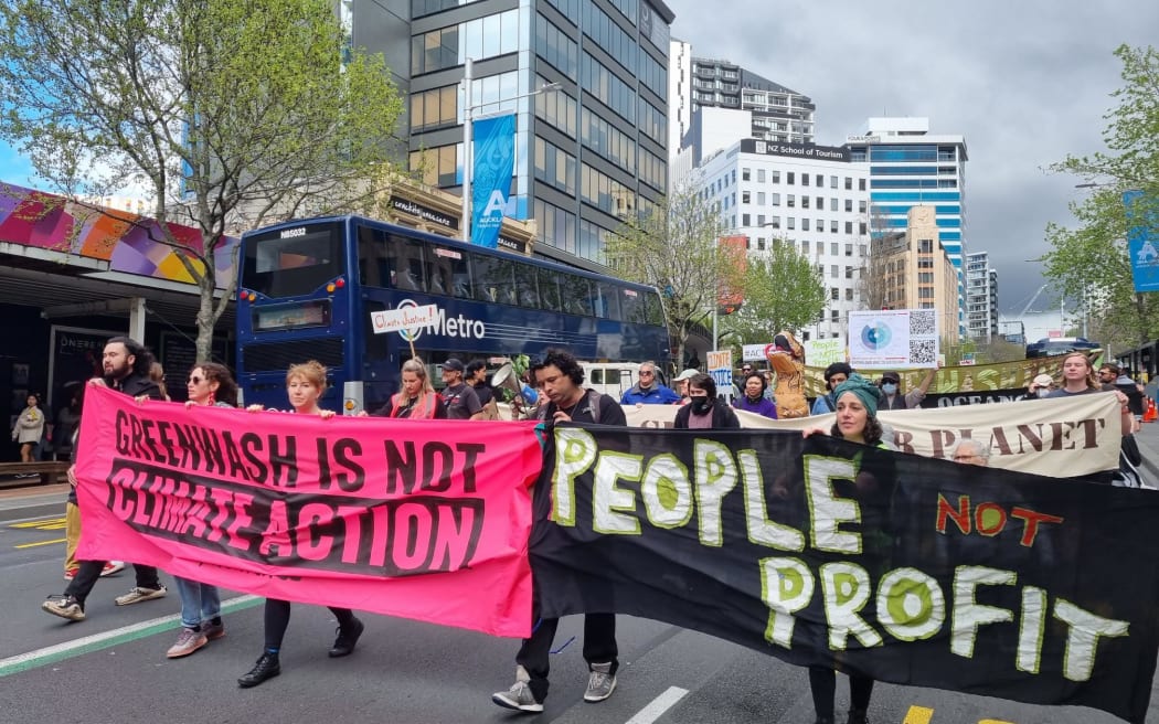 The School Strike for Climate Action march in Auckland on September 23, 2022.