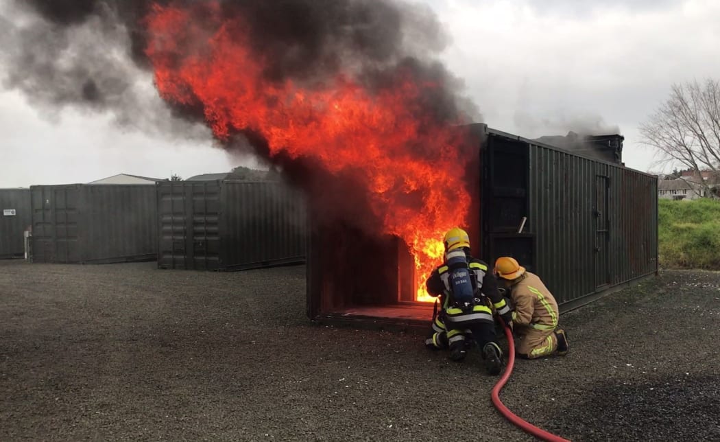 Flexible polyurethane foam demonstration at Whenuapai Air Force base in October 2018. Fire development 2 minutes 40 seconds after ignition.