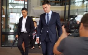 James Rolleston outside court after pleading guilty to dangerous driving.