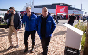 Christopher Luxon and Todd McClay at Fieldays