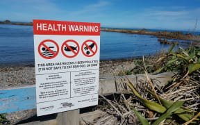 Signs were put up warning of health risks.