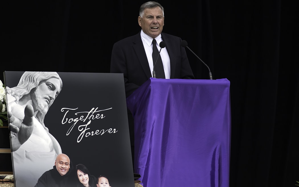 Former All Blacks coach John Hart, speaking at the public memorial service for Jonah Lomu at Eden Park on 30 November 2015.