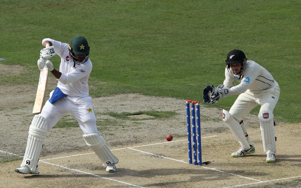 Pakistan's Haris Sohail with the bat on day two.