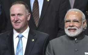 New Zealand Prime Minister John Key, left and and India's Prime Minister Narendra Modi at the Nuclear Security Summit in  Washington, DC.