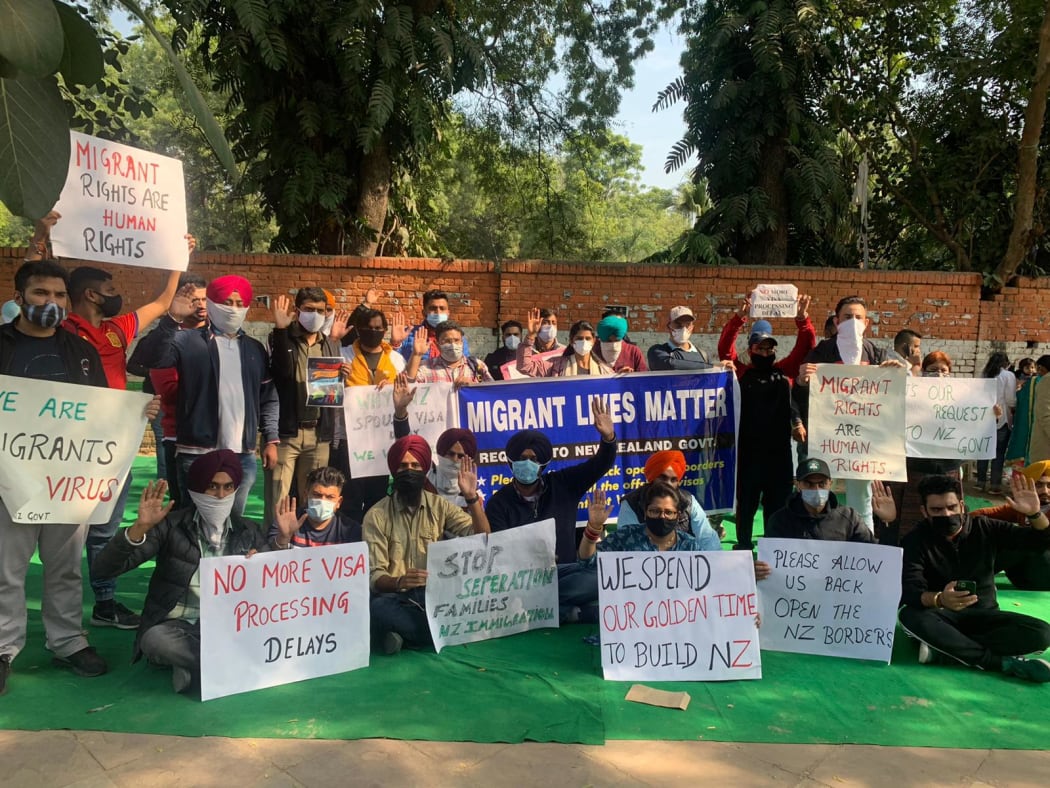 A protest in Delhi, India against New Zealand's immigration was attended by about 150 people.