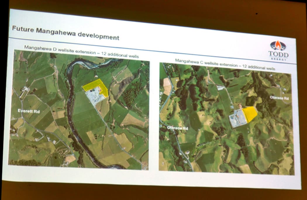 A picture showing the proposed extensions to the Mangahewa C and D wellsites.
