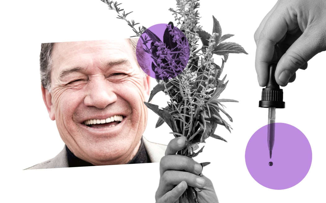 Collage of Winston Peters and natural health remedies