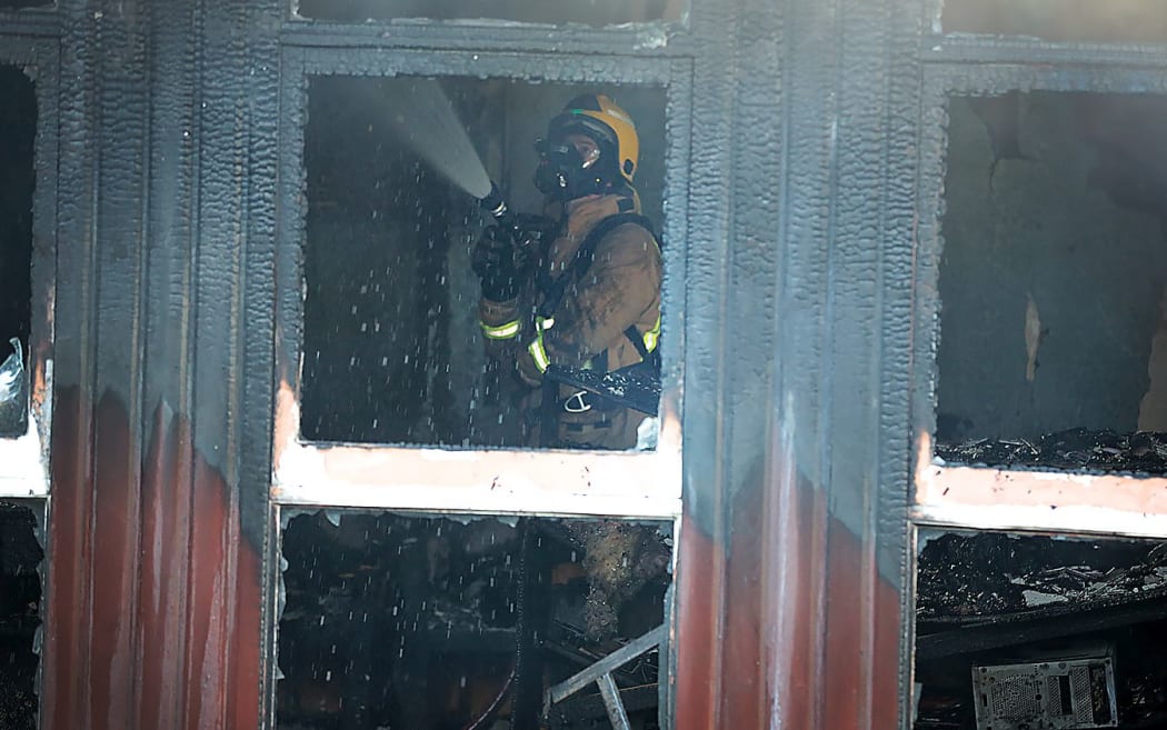Forty firefighters attended the fire in New North Rd, Auckland.