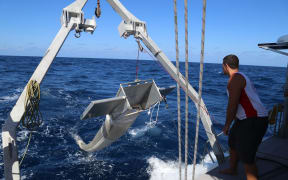 The Algalita Marine Research collecting plastic in the South Pacific Ocean.
