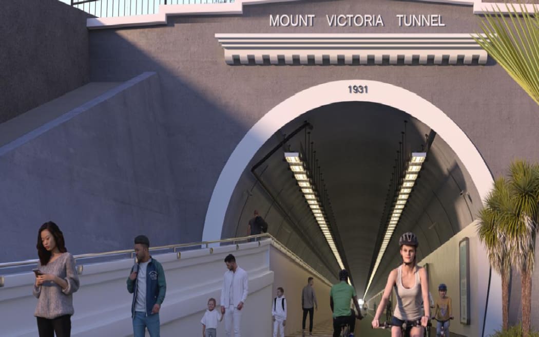 Artist's impression of Mt Victoria tunnel for pedestrians and bicycles