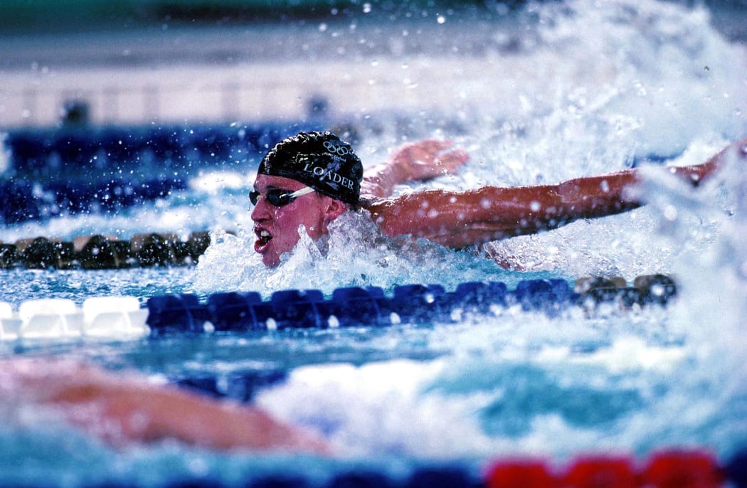 Danyon Loader (NZL) during the mens 200m butterfly at the Olympic Games in Atlanta, USA in 1996.