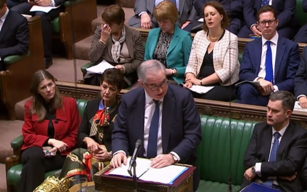 Britain's Attorney General Geoffrey Cox making a statement in the House of Commons.