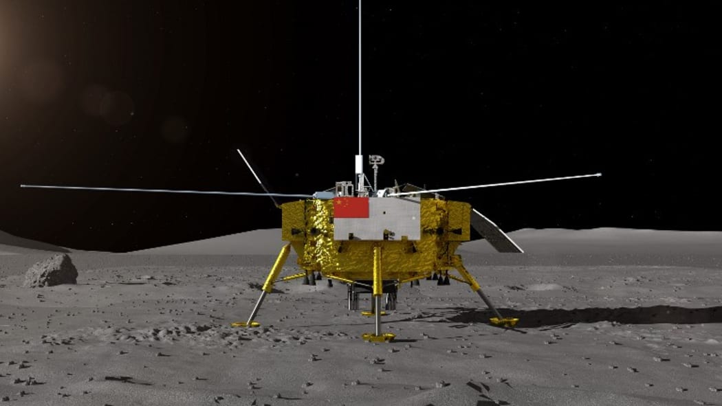 BEIJING, Aug. 15, 2018 (Xinhua) -- the moon lander for China's Chang'e-4 lunar probe. 
China's moon lander and rover for the Chang'e-4 lunar probe, which is expected to land on the far side of the moon this year
