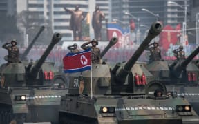 Troops and military hardware were paraded in Pyongyang.