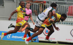 The PNG Hunters in action against the Ipswich Jets.